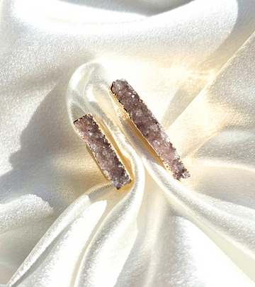 Rainbow Amethyst Cluster Cuff Ring - Light lavender hue.