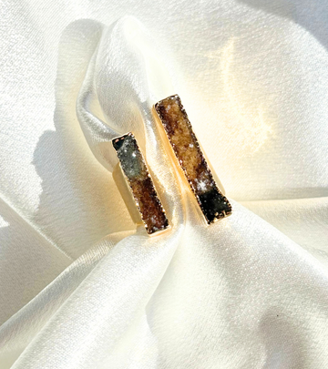 Rainbow Amethyst Cluster Cuff Ring – Earth Tones