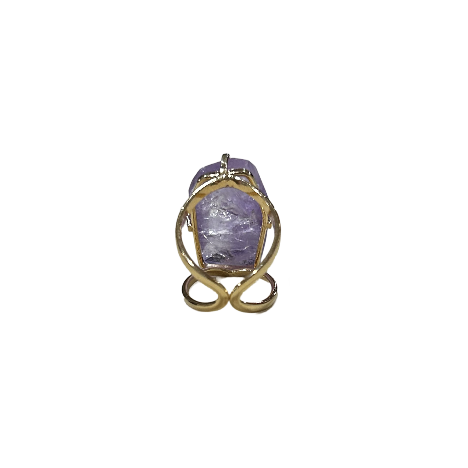Amethyst Faceted Ring — 18K Gold Plated, Genuine Natural Gemstone Statement Jewelry