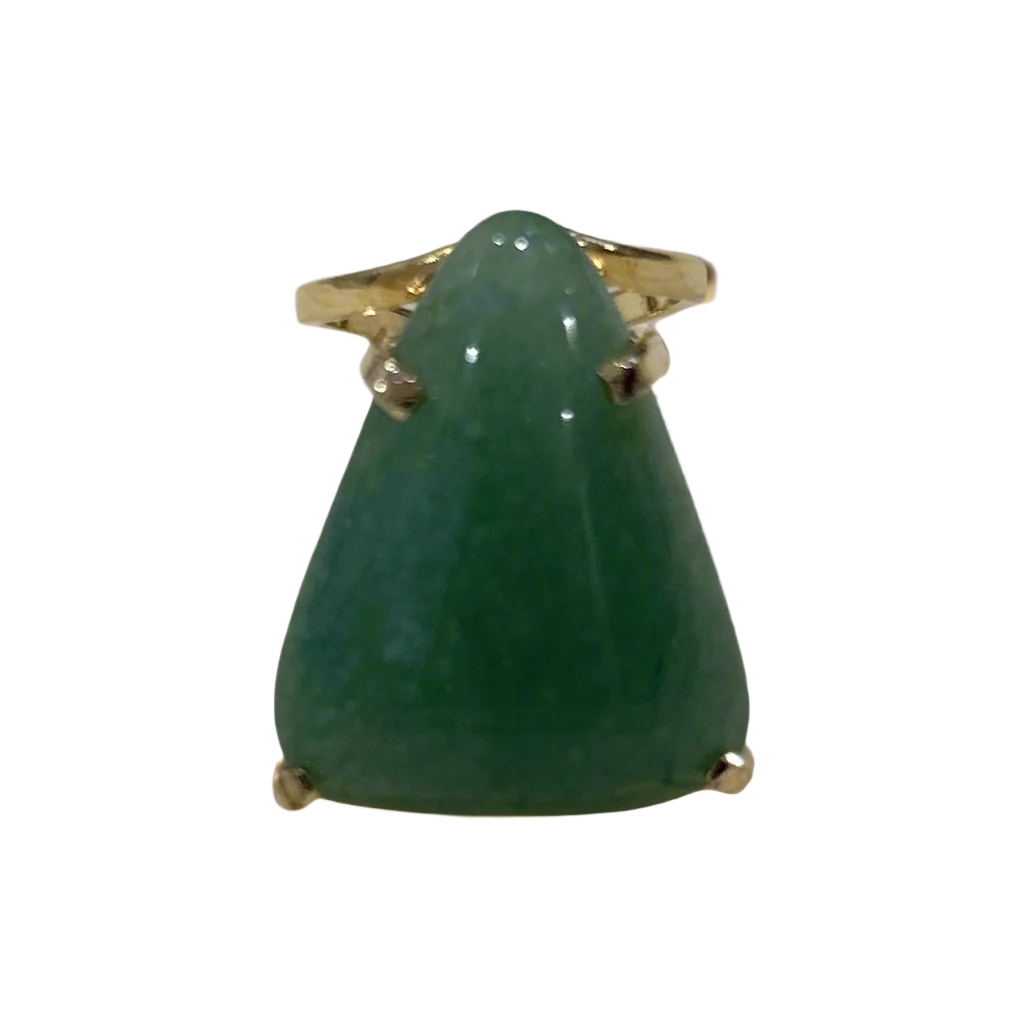 Triangle Shape Green Quartz Ring