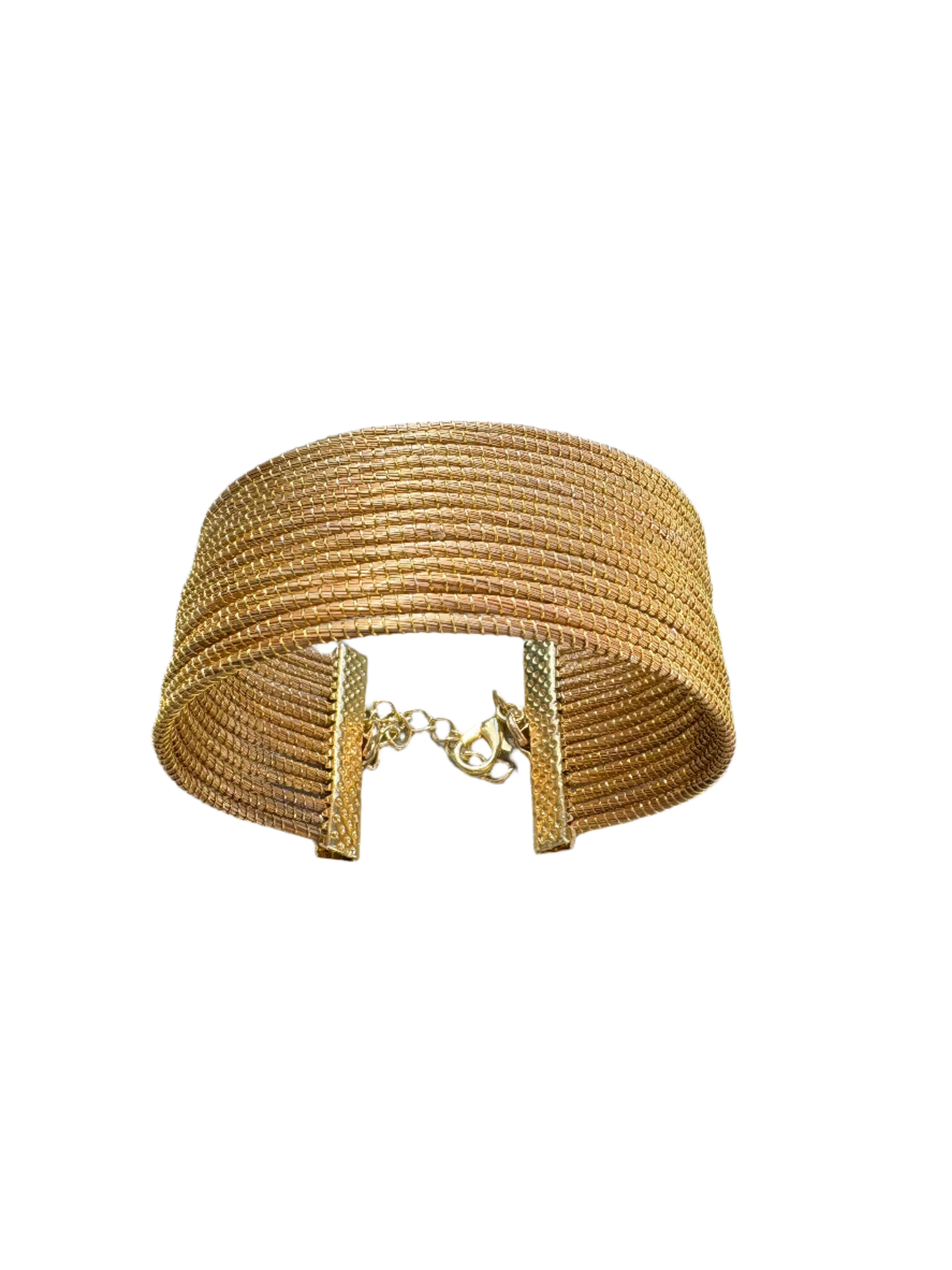 Solara Golden Grass Cuff Bracelet — Handwoven in Brazil with 18K Gold Plated Accents