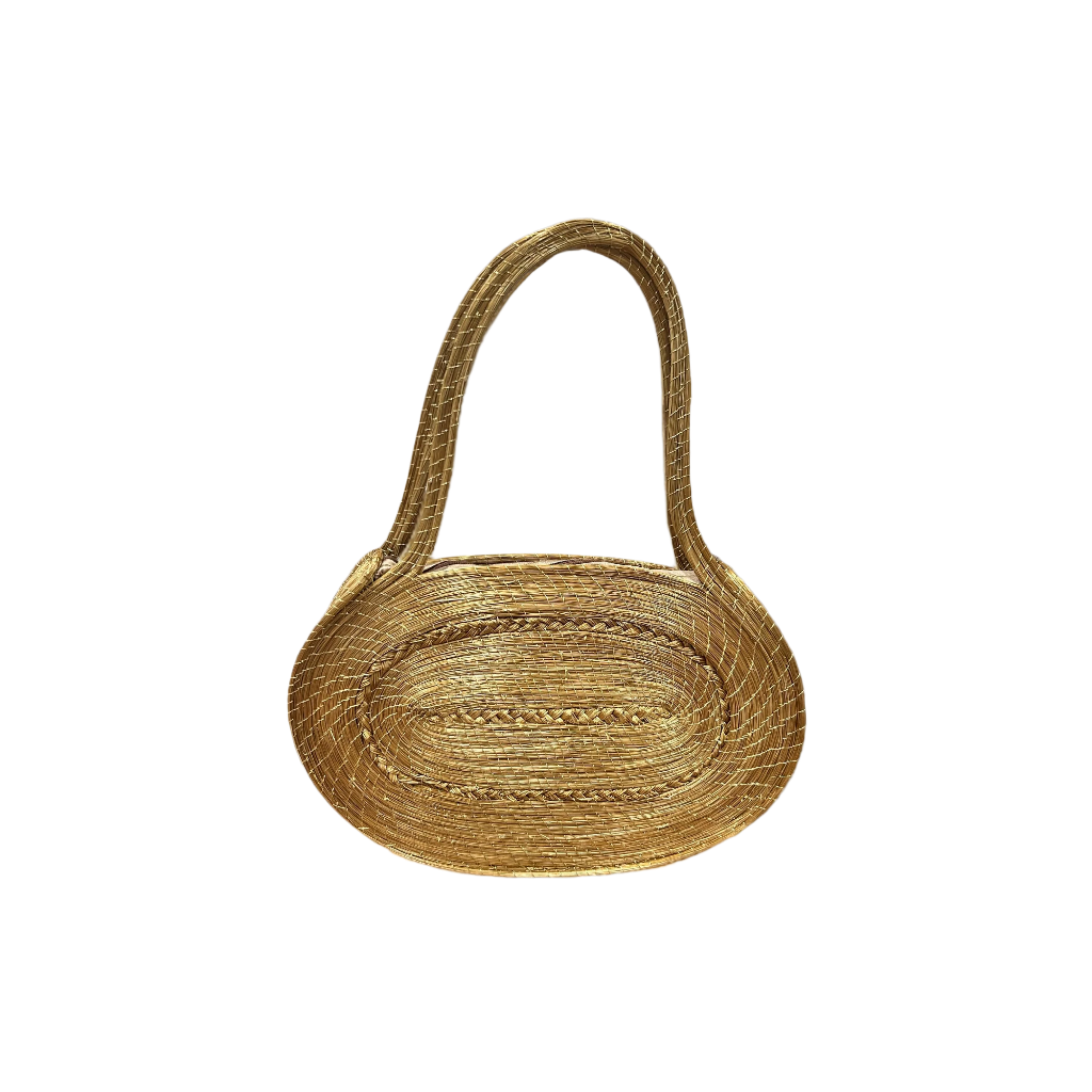Isadora Bag Oval Golden Grass Design