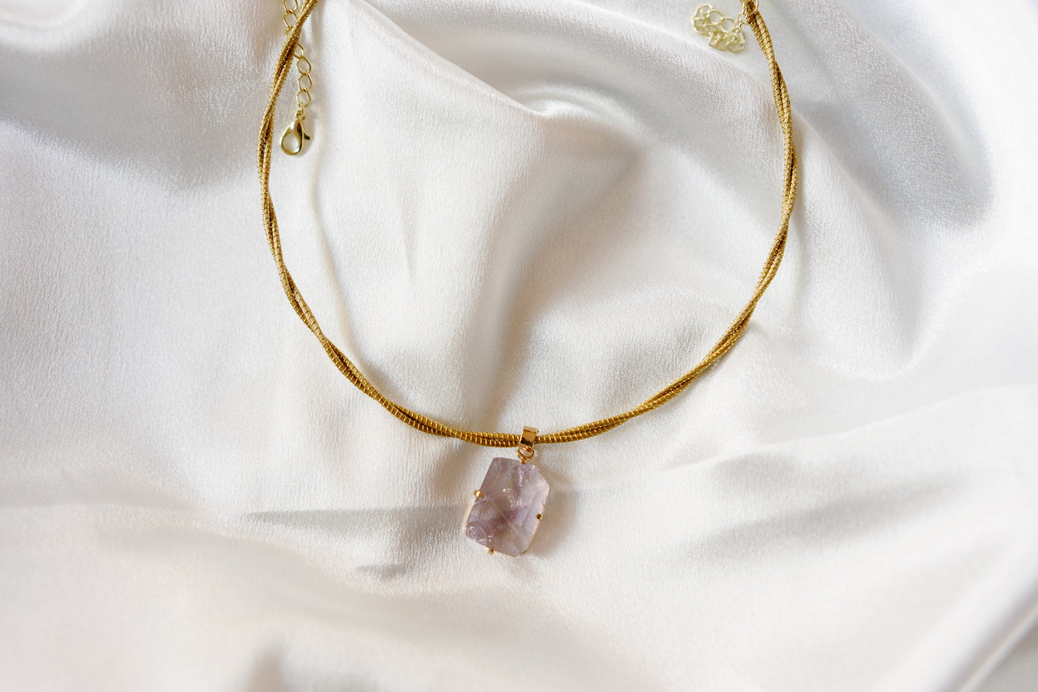 Twist Choker Necklace — Handwoven Golden Grass Design with 18K Gold Plated Accents