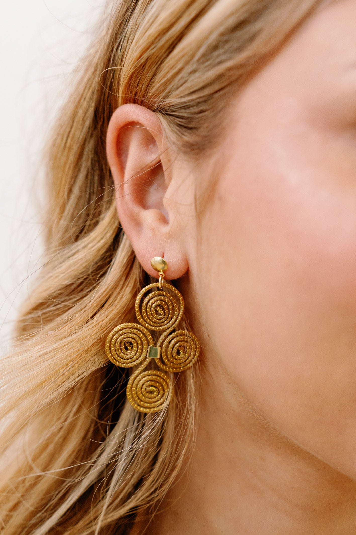 Beatriz Golden Grass Earrings — Handwoven Bestseller with 18K Gold Plated Accents