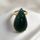 Tear Drop Green Quartz Ring