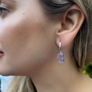 Amethyst Drop Earrings - Silver