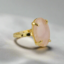 Oval-Shaped Rose Quartz Solitaire Ring