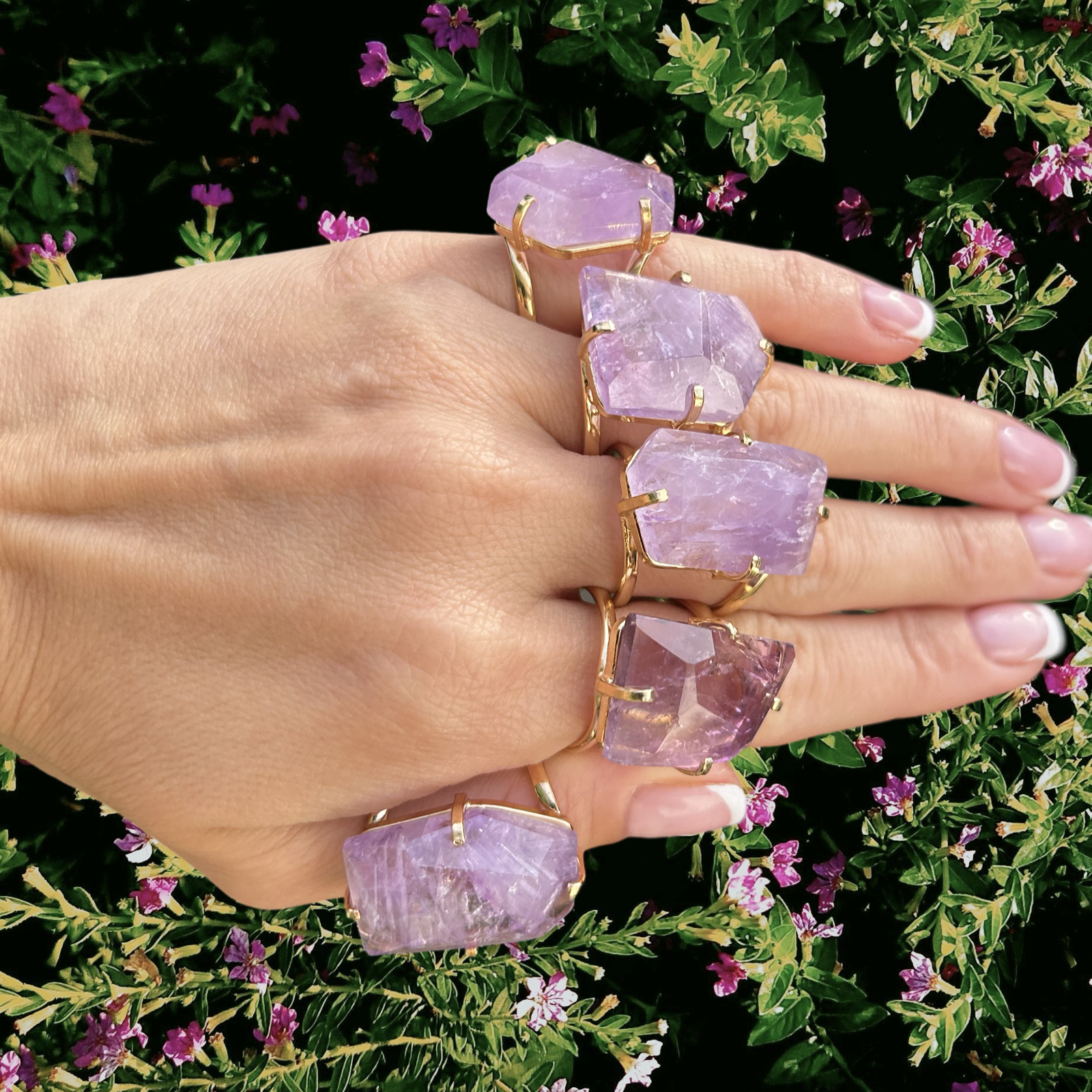 Amethyst Facet Ring - Gold