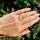 Double Raw Rose Quartz Ring