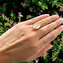 Oval-Shaped Rose Quartz Solitaire Ring