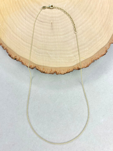 Cable Chain 1mm – 925 Sterling Silver Plated in 18K Gold – Elegant & Delicate