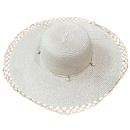 Cream Wide Brim Sun Hat With Pearls