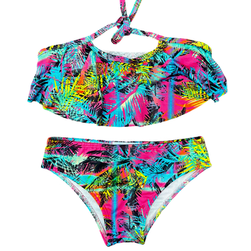 kids Miami bikini set colorful tropical print AquaBrasil