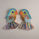 Colorful Crystal Parrot Earrings - Large