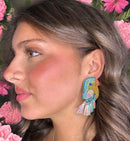 Colorful Crystal Parrot Earrings - Medium