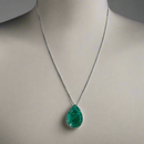 Green Paraíba Tourmaline Necklace with Black Rhodium-Plated Chain