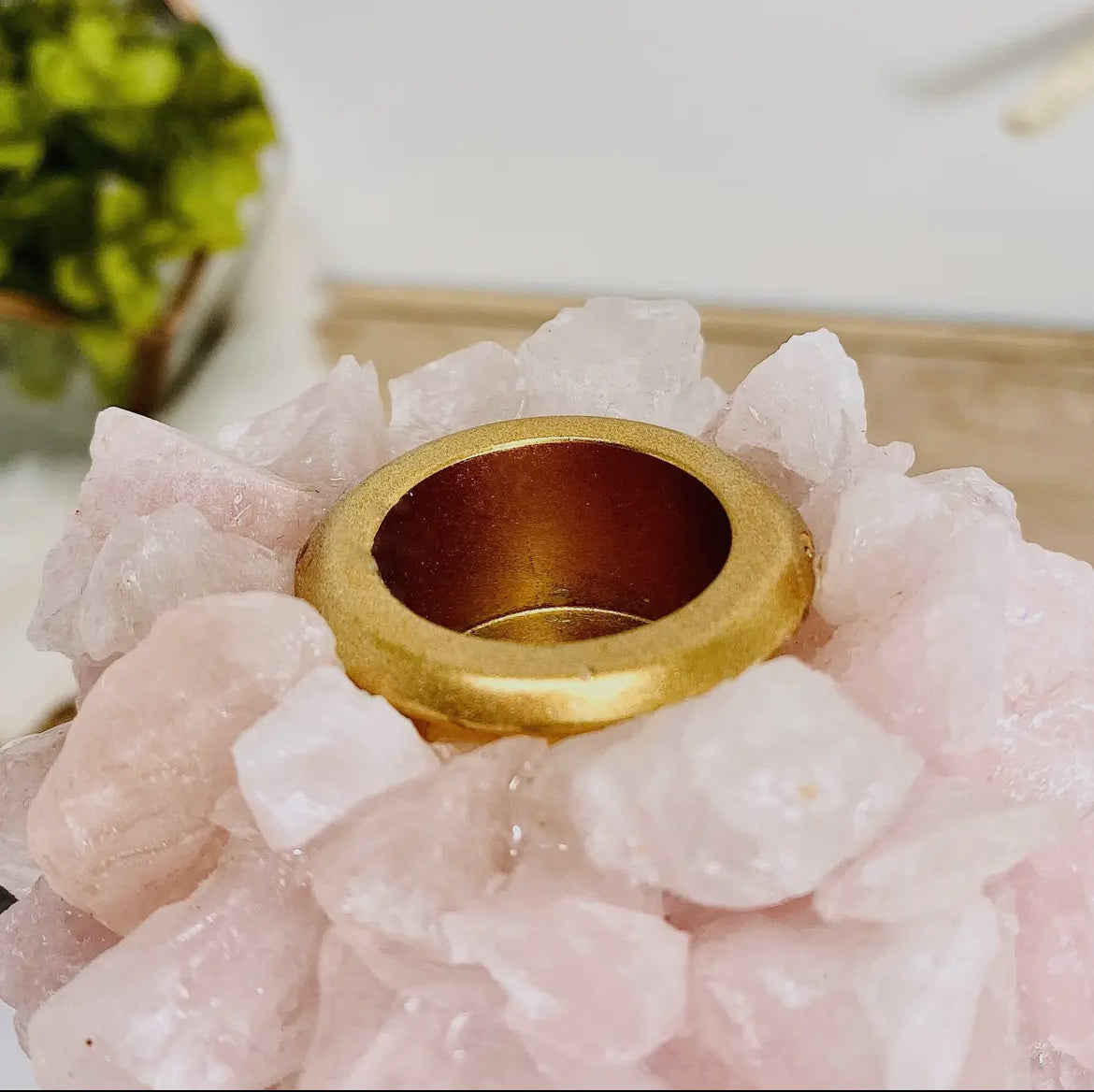 Rose Quartz Taper Candle Holder - 2 Sizes