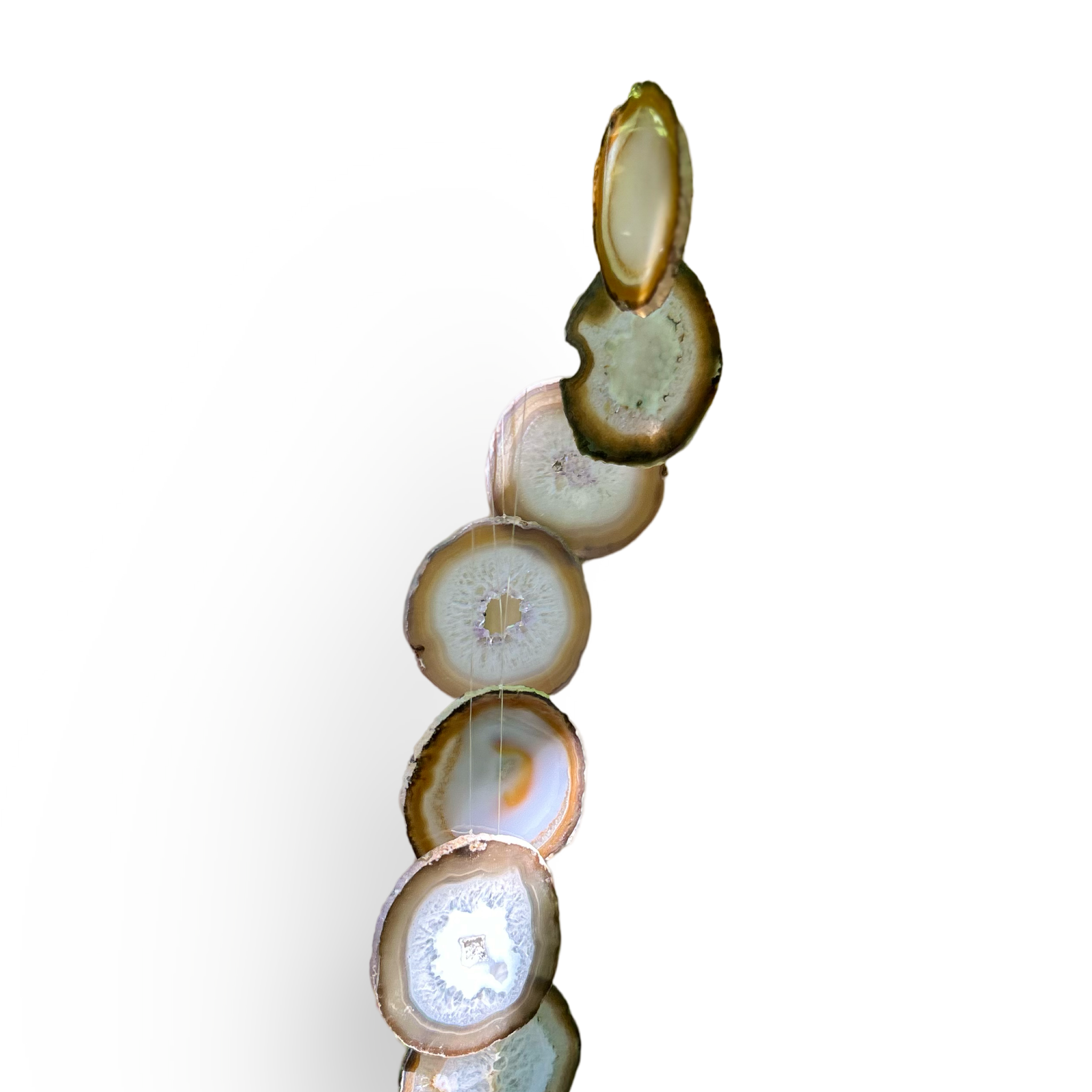 Natural Color Agate Geode Wind Chime - Medium Size