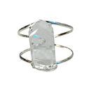Statement Faceted Clear Quartz Cuff Bracelet – Adjustable Fit | Natural Crystal Jewelry