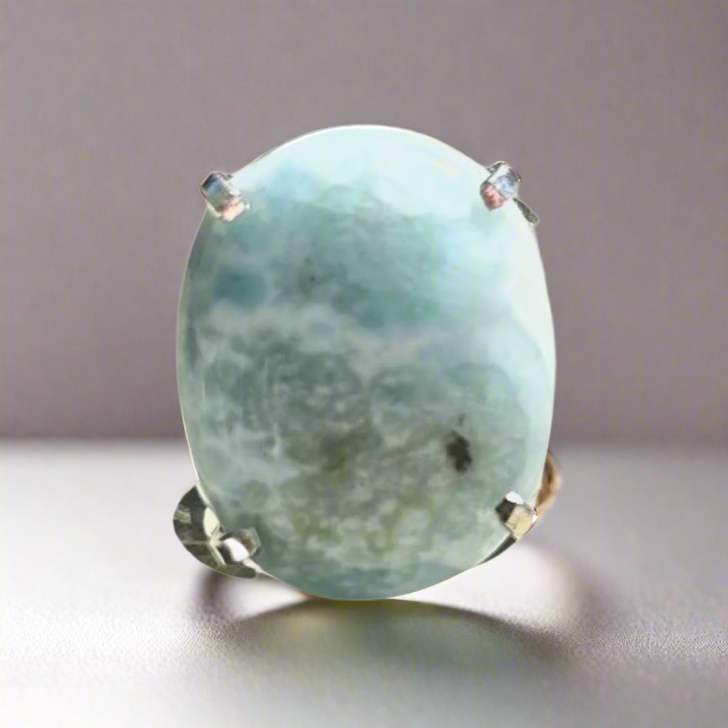 Larimar Cabochon Adjustable Ring