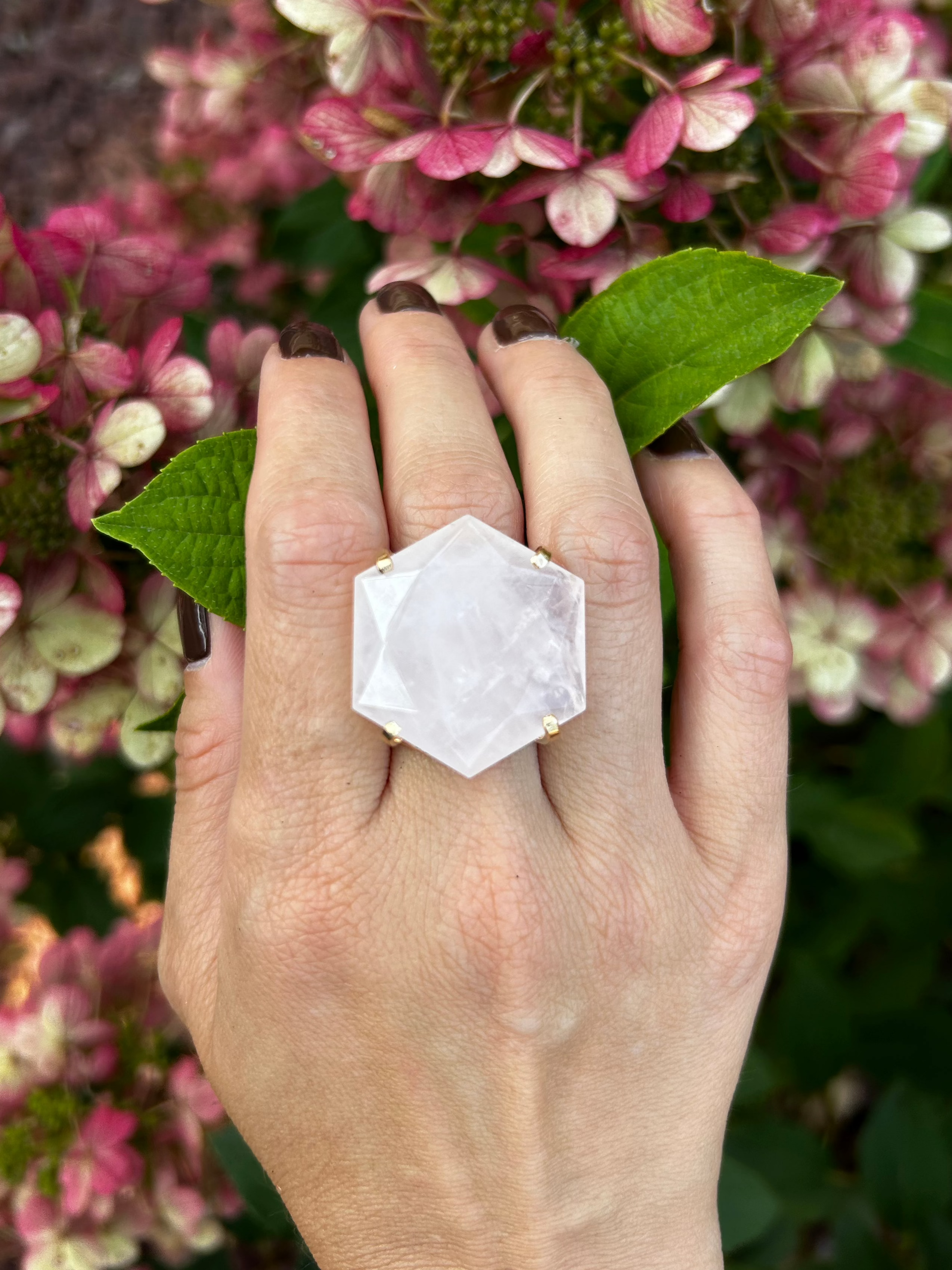 Large Rose Quartz Ring