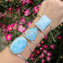 Larimar Cabochon Cuff Bracelet