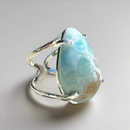 Larimar Cabochon Adjustable Ring