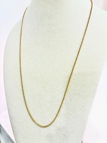 Italian Spiga Chain Necklace — 925 Sterling Silver Plated in Gold