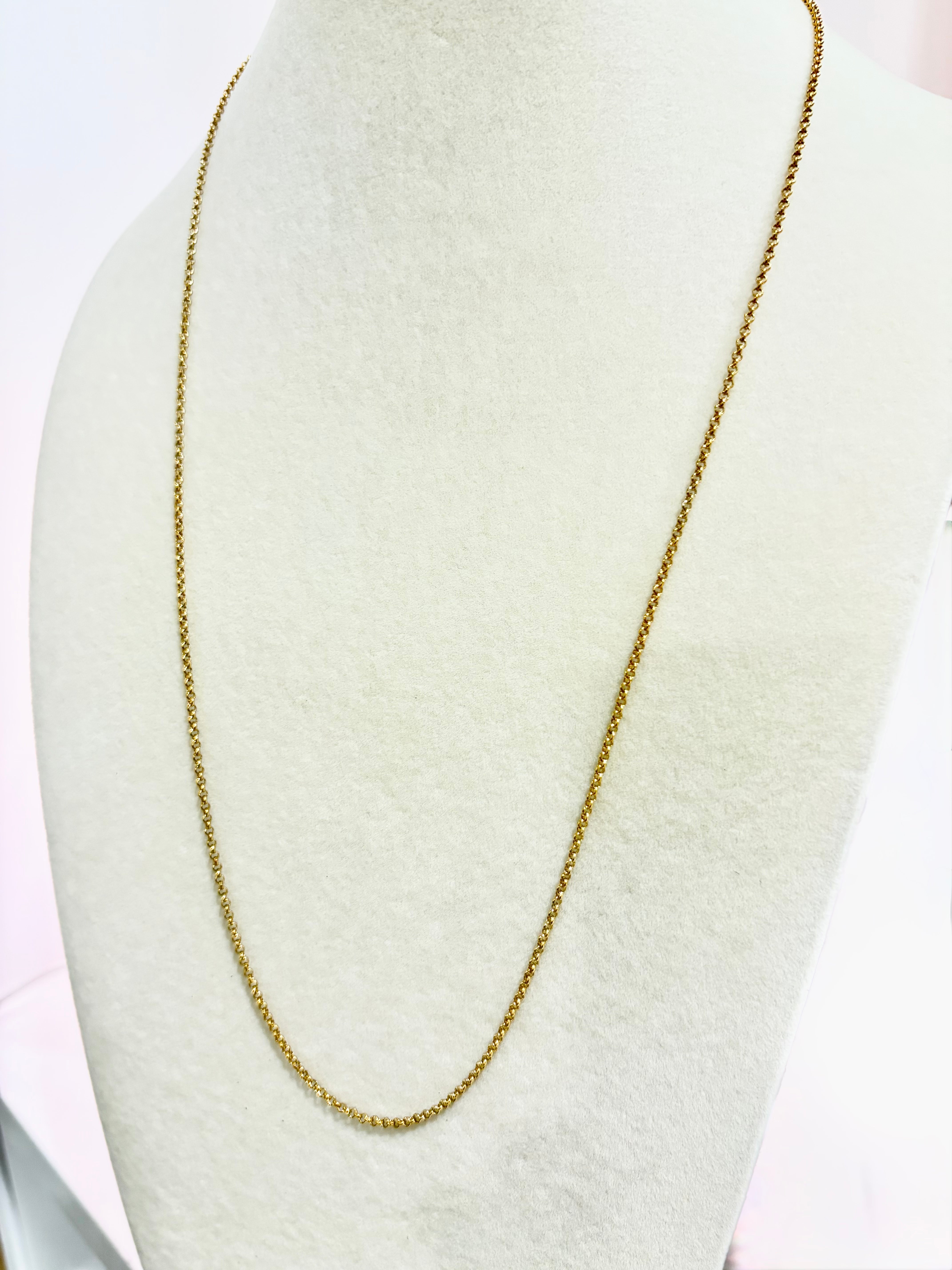 Italian Spiga Chain Necklace — 925 Sterling Silver Plated in Gold