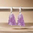 Amethyst Drop Earrings - Silver