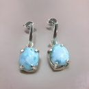 Round Larimar Earrings