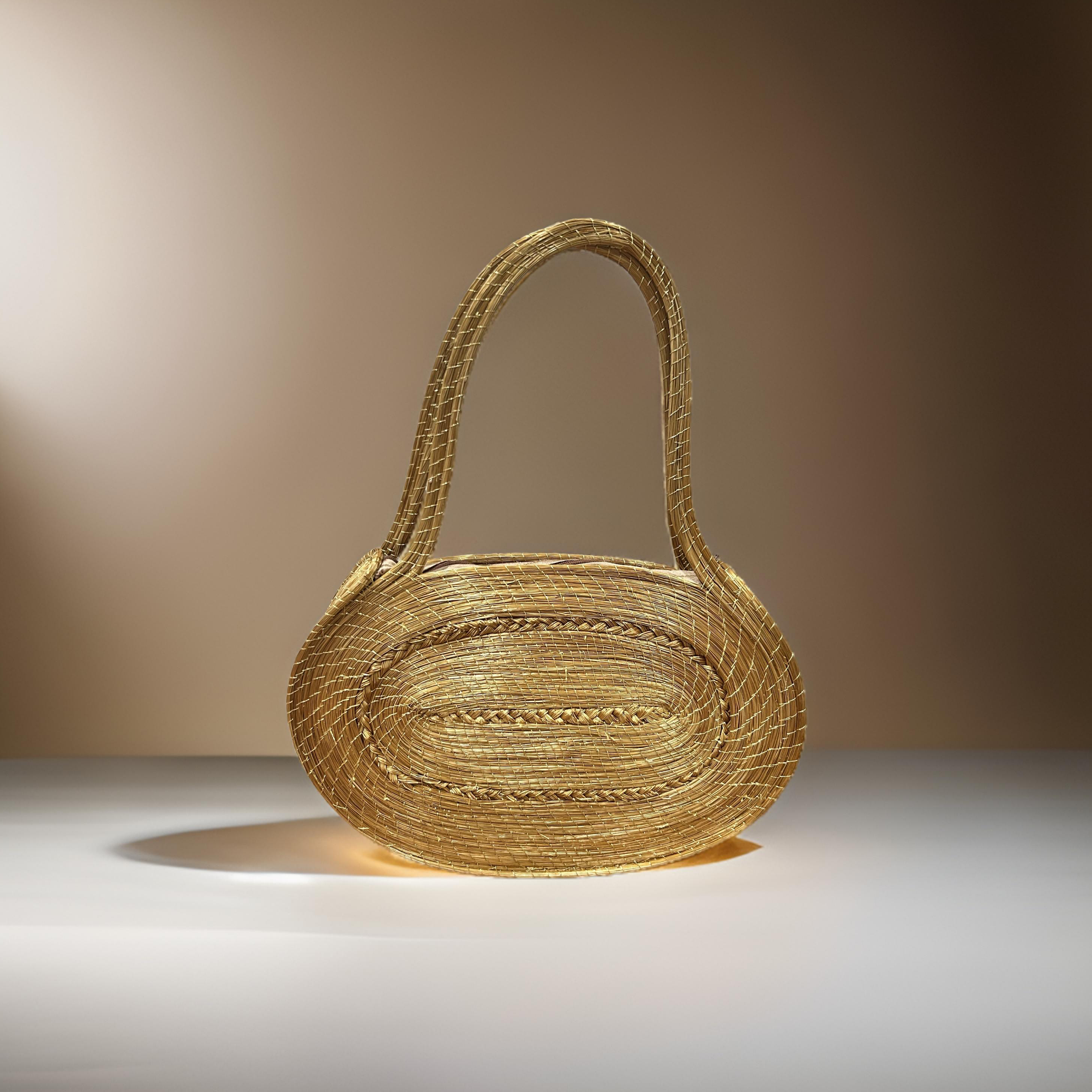 Oval Golden Grass Bag