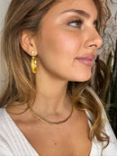 Golden Grass Medium Hoop Earrings