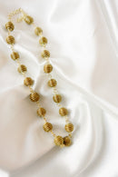 Jalapão Elegance Necklace — Handwoven Golden Grass Beads, 18K Gold Plated & Adjustable