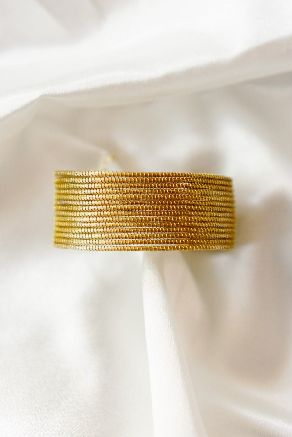 Solara Golden Grass Cuff Bracelet — Handwoven in Brazil with 18K Gold Plated Accents