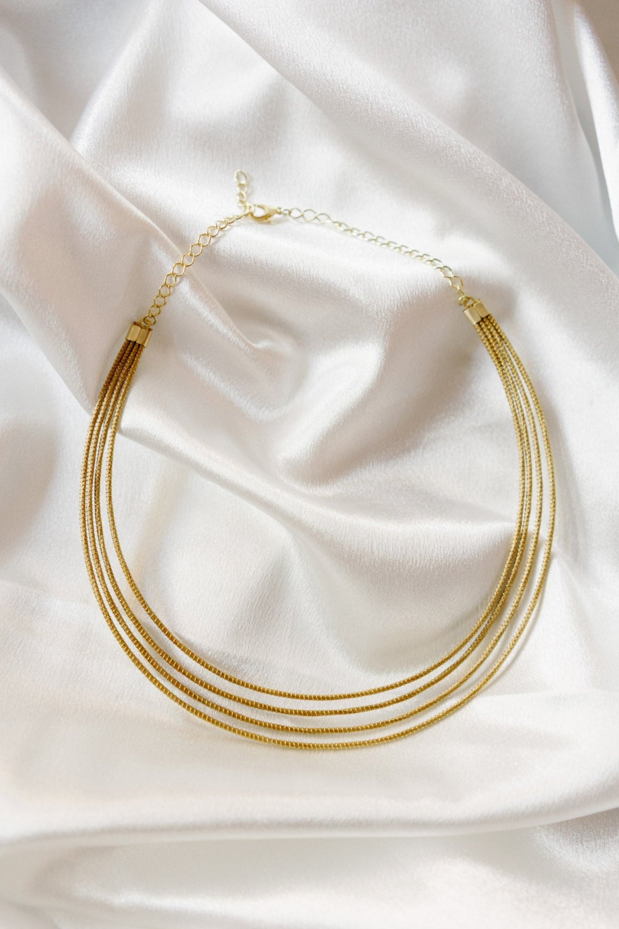 Four Elements Choker Necklace — Handwoven Golden Grass with 18K Gold Plated Accents