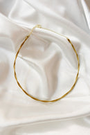 Twist Choker Necklace — Handwoven Golden Grass Design with 18K Gold Plated Accents
