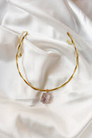 Faceted Freeform Genuine Quartz Pendant – Clear Quartz, Rose Quartz & Amethyst