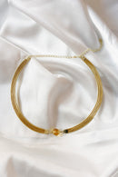Golden Grass Choker with Natural Gemstones — Handwoven in Brazil with 18K Gold Plated Accents