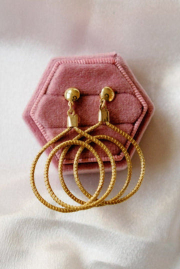 Golden Duet Golden Grass Earrings — Handwoven in Brazil with 18K Gold Plated Accents