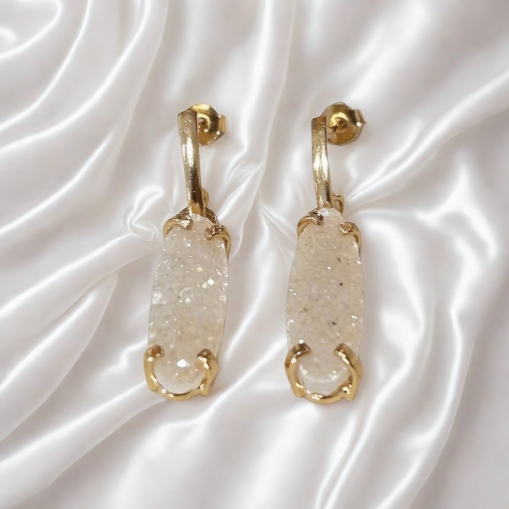 Geode drop earrings by AquaBrasil