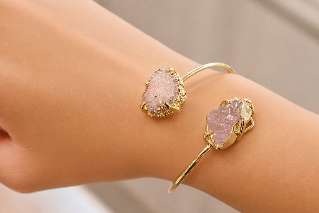 rose-quartz-pink-amethyst-bangle-bracelet-raw-gemstone-18k-gold-plated.