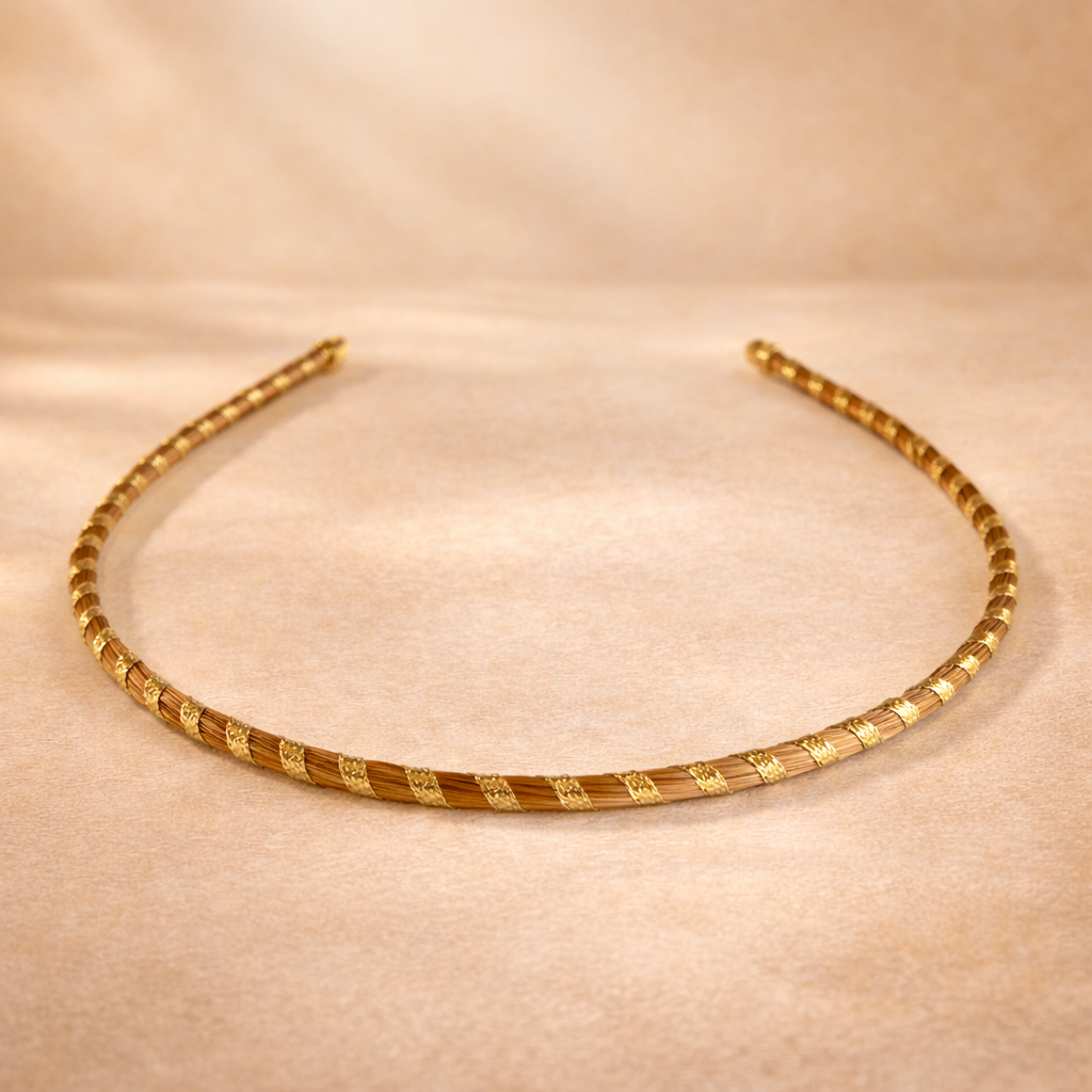 Hand‑woven Brazilian Golden Grass (Capim Dourado) Headband - Lightweight Artisan Accessory
