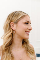 Faceted Genuine Gemstone Drop Earrings – Clear Quartz, Rose Quartz & Amethyst – 18K Gold-Plated, Hypoallergenic