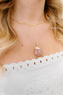 Raw Quartz Pendant — 18K Gold Plated Top, Natural & Unique Gemstone Necklace