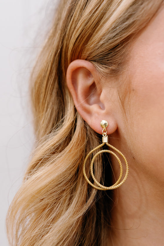 Golden Duet Golden Grass Earrings — Handwoven in Brazil with 18K Gold Plated Accents