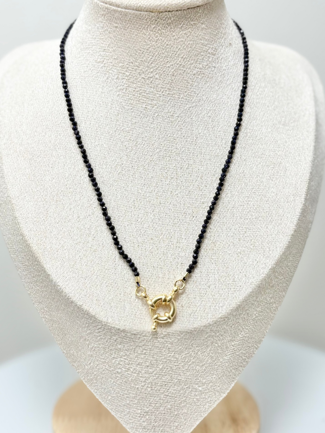 obsidian choker small natural stones with 18k gold plated latch handcrafted by AquaBrasil