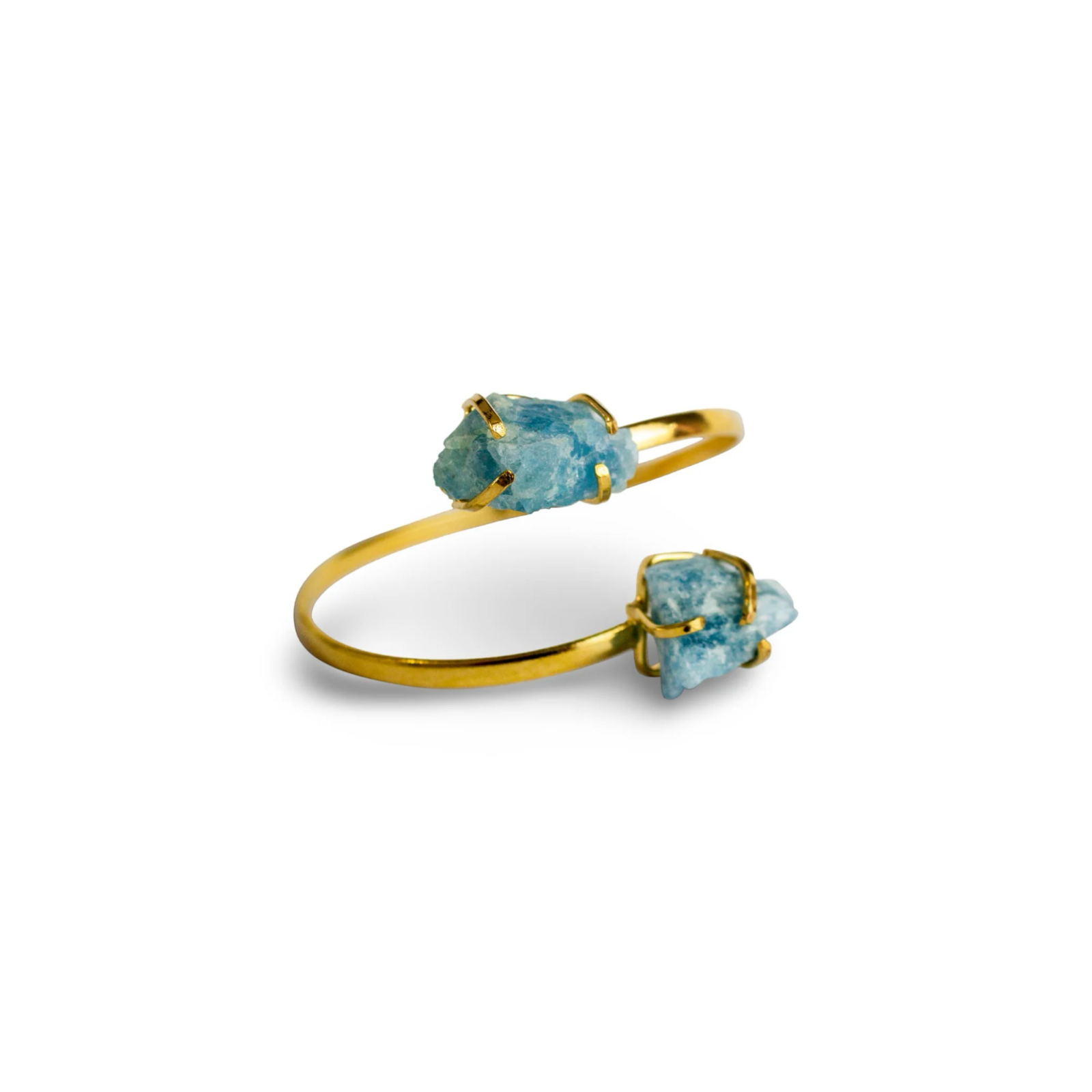 Aquamarine Open Bangle Bracelet