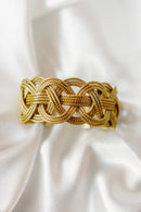 Eterna Golden Grass Cuff Bracelet — Handwoven in Brazil with 18K Gold Plated Accents